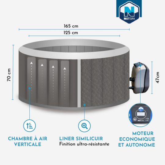 Aufblasbares Spa NetSpa IZY - 2 + 1 Plätze